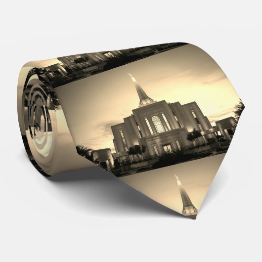 Gilbert Arizona Temple Stropdas - Sepia (Opgerold)