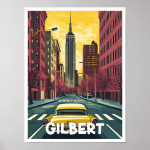 Gilbert Arizona USA Vintage Travel Illustratie Poster