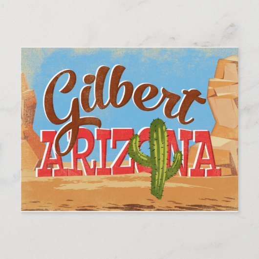 Gilbert Arizona Vintage Travel Briefkaart (Voorkant)