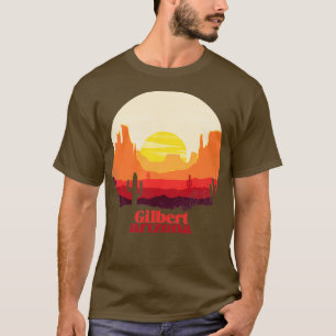 Gilbert Arizona Woestijn Illustratie Vintage Aande T-shirt