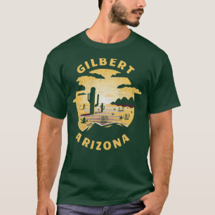 Gilbert Arizona Woestijn Illustratie Vintage Aande T-shirt