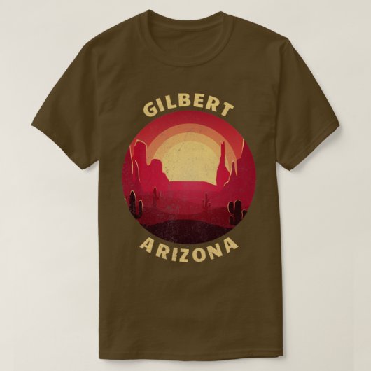 Gilbert Arizona woestijnillustratie  Souven T-shirt (Design voorkant)