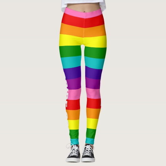 Gilbert Baker Gay Pride Flag Leggings (Voorkant)