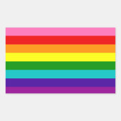 Gilbert Baker Gay Pride Flag Rainbow Stripe Rechthoekige Sticker (Voorkant)