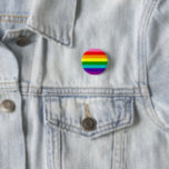 Gilbert Baker Gay Pride Flag Rainbow Stripe Ronde Button 3,2 Cm<br><div class="desc">Gilbert Baker's oorspronkelijke ontwerp met de roze streep</div>