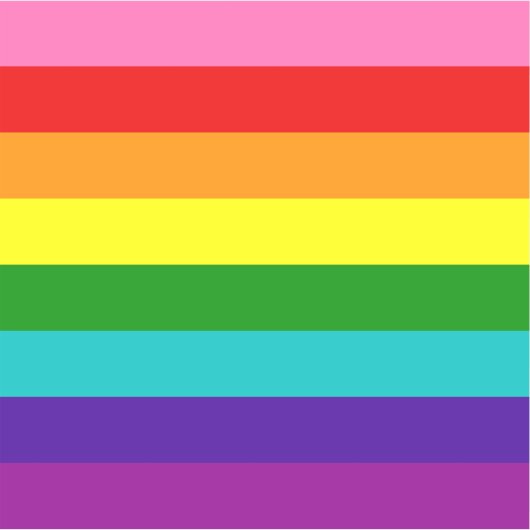 Gilbert Baker Gay Pride Flag Rainbow Stripe Sticker (Voorkant)