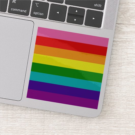 Gilbert Baker Gay Pride Flag Small Square Sticker (Detail)