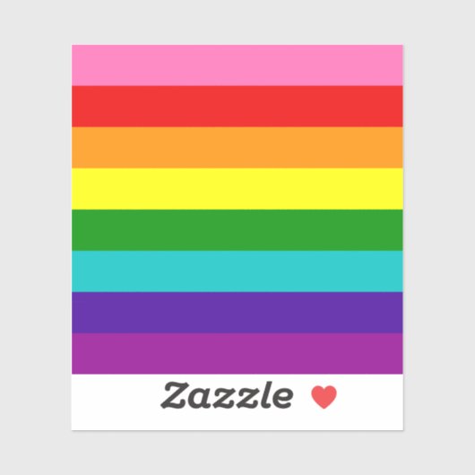 Gilbert Baker Gay Pride Flag Small Square Sticker (Vel)