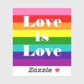 Gilbert Baker Gay Pride Vlag Liefde is Liefde Sticker (Vel)