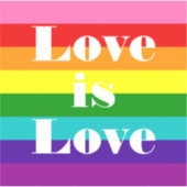 Gilbert Baker Gay Pride Vlag Liefde is Liefde Sticker (Voorkant)