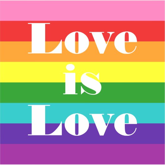 Gilbert Baker Gay Pride Vlag Liefde is Liefde Sticker (Voorkant)