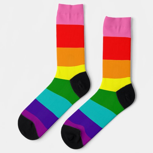 Gilbert Baker Pride Rainbow Gestreepte LGBT Sokken (Links)