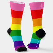 Gilbert Baker Pride Rainbow Gestreepte LGBT Sokken (Gebogen)
