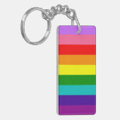 Gilbert Baker’s 9-Stripe Rainbow Flag Sleutelhanger (Voorkant Links)