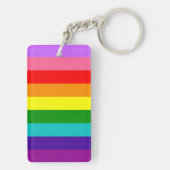Gilbert Baker’s 9-Stripe Rainbow Flag Sleutelhanger (achterkant)