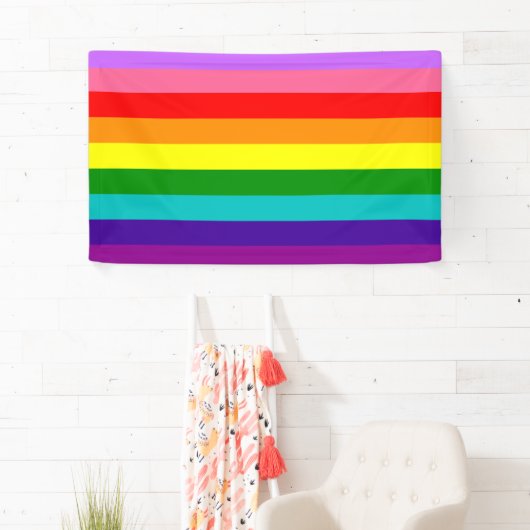 Gilbert Baker’s 9-Stripe Rainbow Flag  Spandoek (Insitu)