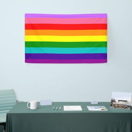 Gilbert Baker’s 9-Stripe Rainbow Flag  Spandoek (Beurs)