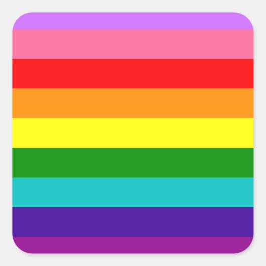 Gilbert Baker’s 9-Stripe Rainbow Flag  Vierkante Sticker (Voorkant)