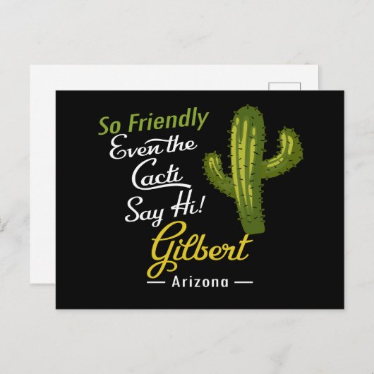 Gilbert Cactus Funny Retro Briefkaart (Voorkant / Achterkant)