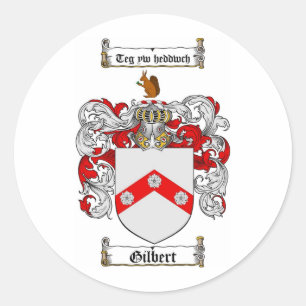 GILBERT FAMILY CREST - GILBERT WAPEN RONDE STICKER