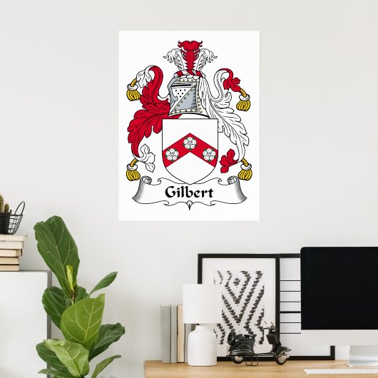 Gilbert Family Crest Poster (Thuiskantoor)