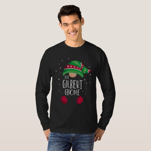 Gilbert Gnome Family Matching Christmas Pajamas T-shirt (Voorkant volledig)