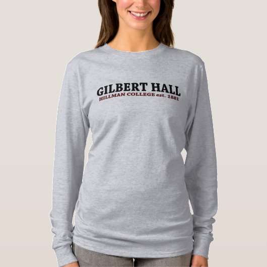 Gilbert Hall Hillman College Est. 1881 T-shirt (Voorkant)