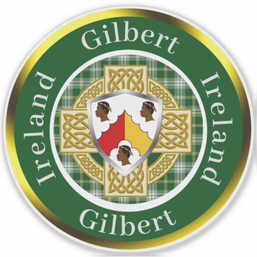 Gilbert Shield & Celtic Cross gepersonaliseerd Sticker (Voorkant)