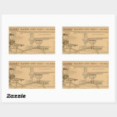 Gilbert toy's Machine Pistool 1919 Rechthoekige Sticker (Vel)