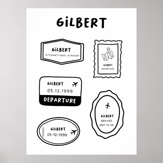 Gilbert - Travel Stamp Collectie | ontwerp Poster (Voorkant)