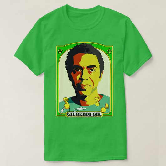 Gilberto Gil Retro Origineel Fan Art Design T-shirt (Design voorkant)