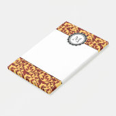 Gilded Age Baroque Damask Swirls Red en Gold Post-it® Notes (Schuin)