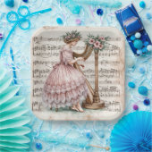 Gilded Age Harpist op bladmuziek Papieren Bordje (Feest)