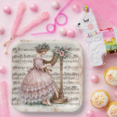 Gilded Age Harpist op bladmuziek Papieren Bordje (Feest)