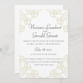 Gilded Age trouwuitnodiging wit Kaart (Voorkant / Achterkant)