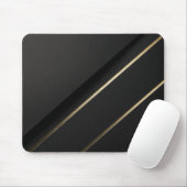 Gilded Alignment — Minimalist Black & Gold Muismat (Met muis)