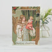 Gilded Angel en Child Feestdagenkaart (Staand voorkant)