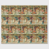  Gilded Angels, Kinderen en Greenery Cadeaupapier (Vlak)