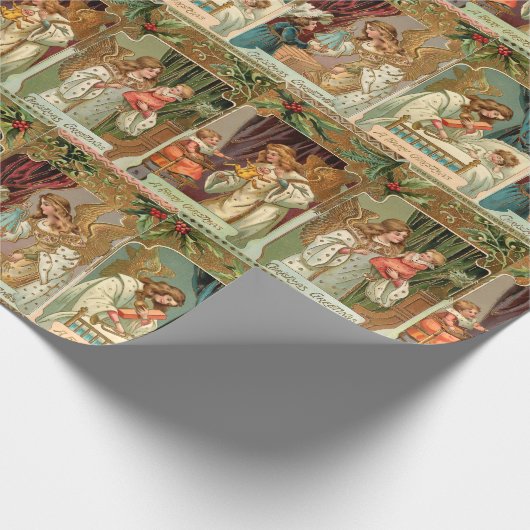 Gilded Angels, Kinderen en Greenery Cadeaupapier (Hoek)