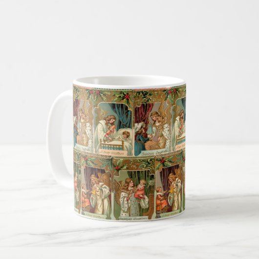  Gilded Angels, Kinderen en Greenery Koffiemok (Voorkant links)