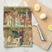 Gilded Angels, Kinderen en Greenery Theedoek (Quarter Fold)