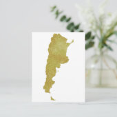 Gilded Argentina Map - Argentina Dorada Briefkaart (Staand voorkant)