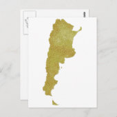 Gilded Argentina Map - Argentina Dorada Briefkaart (Voorkant / Achterkant)