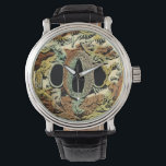 Gilded Asian Medallion by Vision Studio Horloge<br><div class="desc">Unieke afdruk van een geled Aziatisch medaille door Vision Studio. Een regenboog van de herfstkleuren beroert het oog,  waardoor de medaille een warm gevoel krijgt tegen de zwarte achtergrond. Krijg vandaag je kopie!</div>
