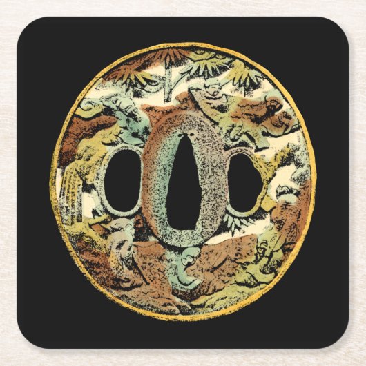 Gilded Asian Medallion by Vision Studio Kartonnen Onderzetters (Voorkant)