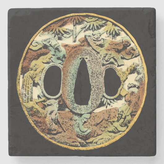 Gilded Asian Medallion by Vision Studio Stenen Onderzetter (Voorkant)