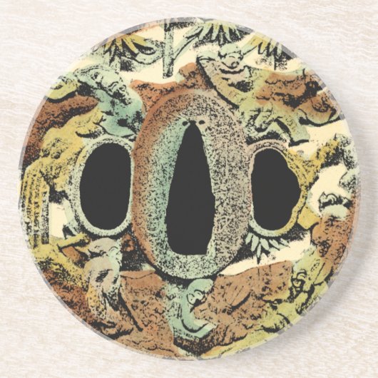 Gilded Asian Medallion by Vision Studio Zandsteen Onderzetter (Voorkant)