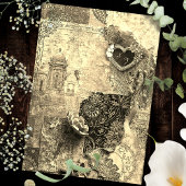 Gilded Baroque Mexican Lace Romance Wedding Kaart