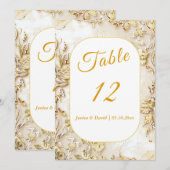 Gilded Bloom Classic Trouwtafel Nummer Kaart (Voorkant / Achterkant)