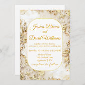 Gilded Bloom Classic Wedding Invitation Kaart (Voorkant / Achterkant)